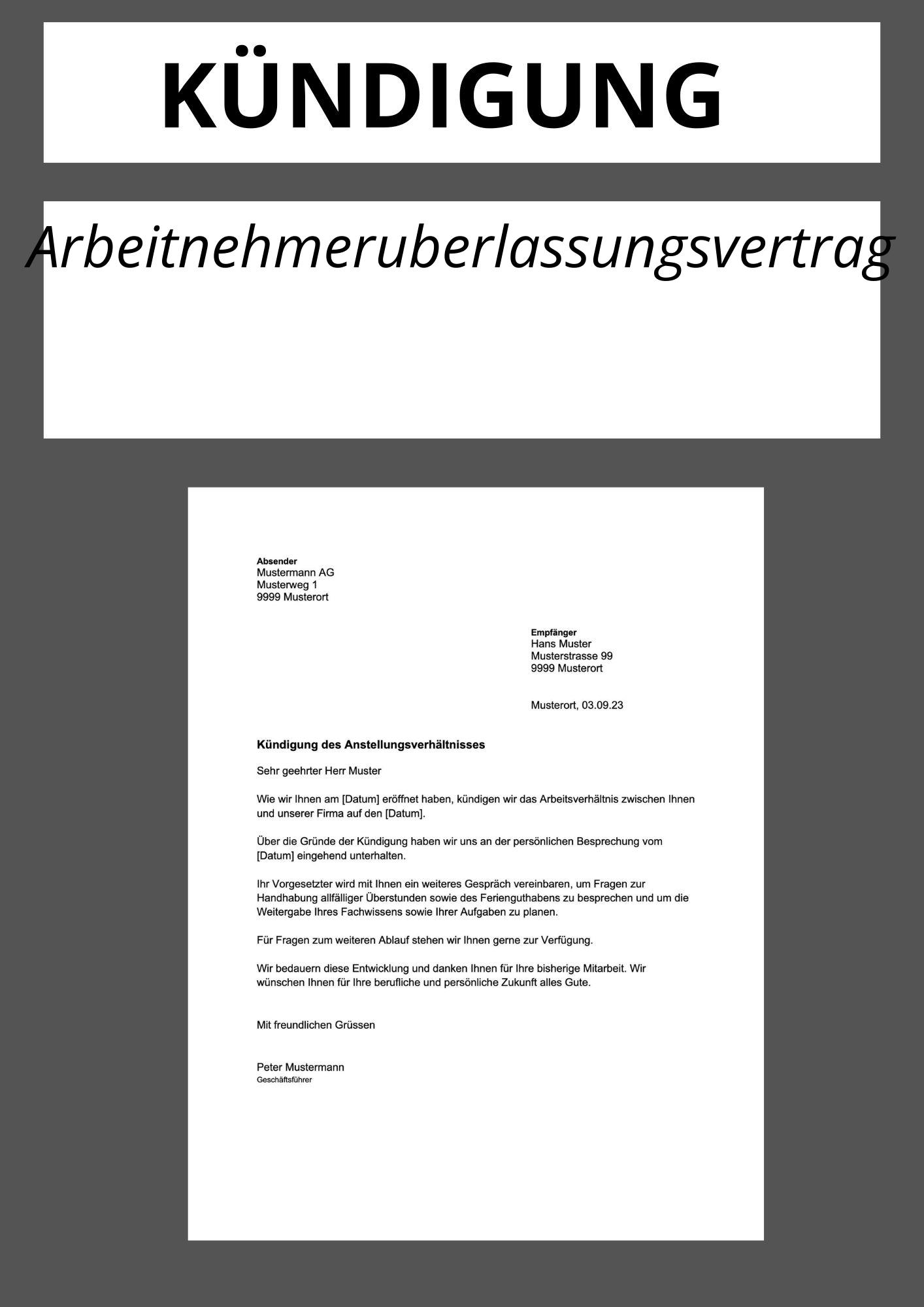 Kündigung Arbeitnehmerüberlassungsvertrag