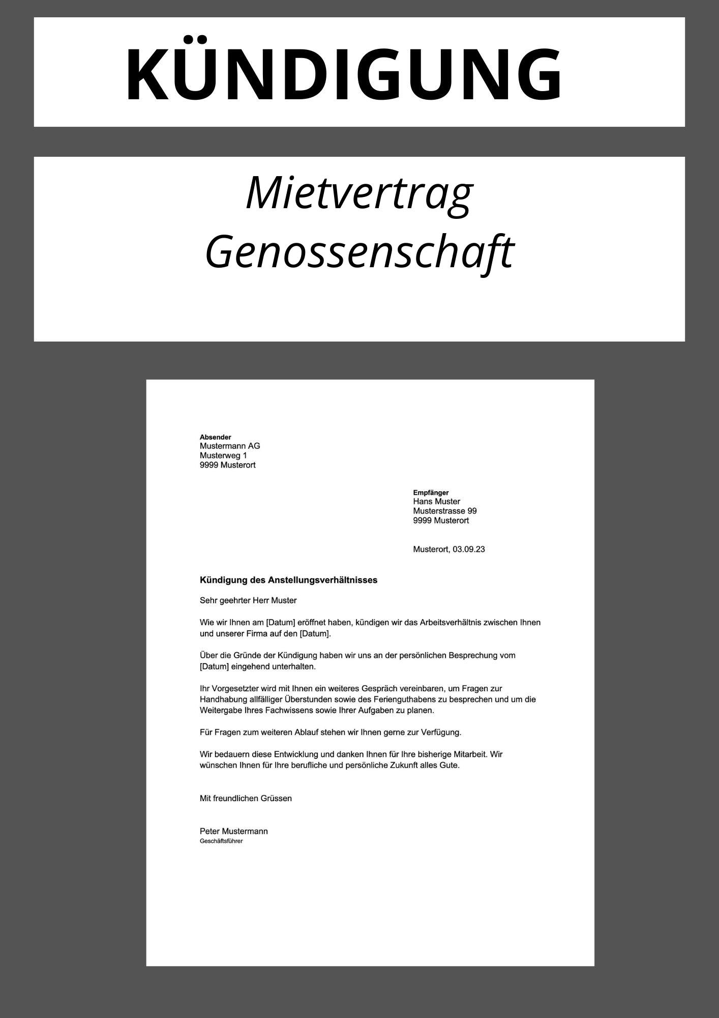 Kündigung Mietvertrag Genossenschaft